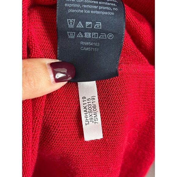 Tommy Hilfiger Penguin Novelty Print Lightweight Crew Neck Sweater Large Red - Picture 9 of 12